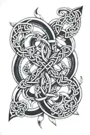 Keltic knot asymetric metal reflexion tattoo design idea