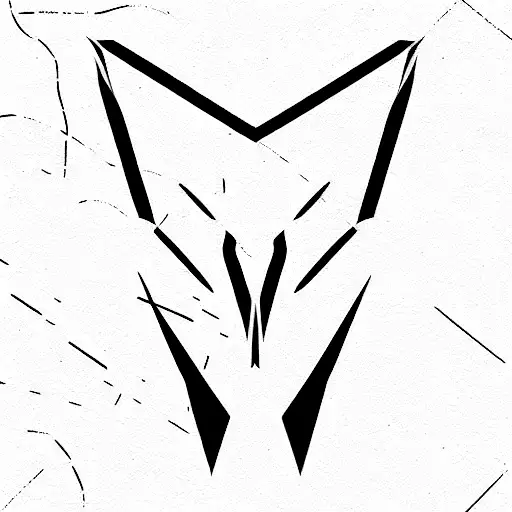 hawk face geometric  tattoo design idea