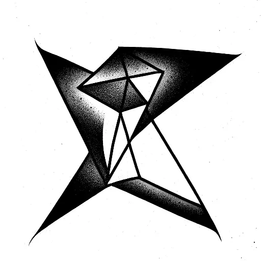 hawk geometric tattoo design idea