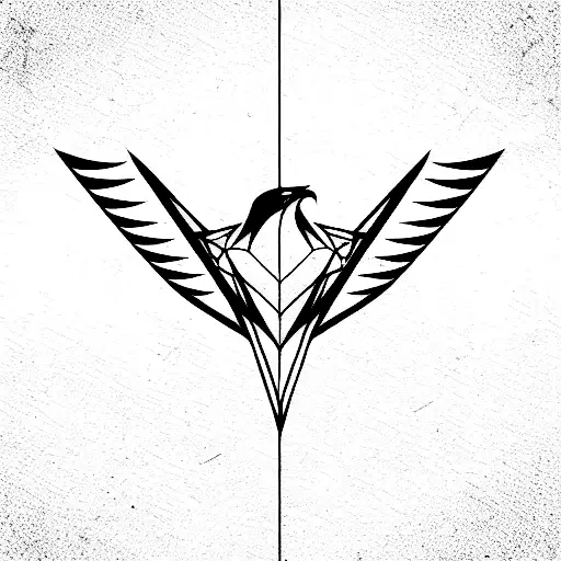 hawk geometric  tattoo design idea