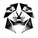 hawk face geometric  tattoo design idea