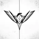 hawk geometric  tattoo design idea