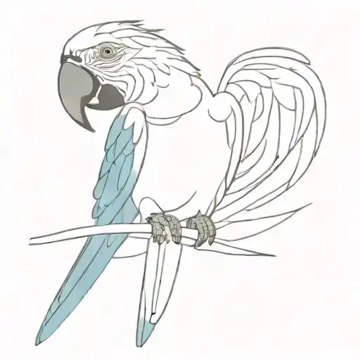 macaw full color tattoo design idea