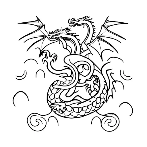 dragon cute couple tattoo tattoo design idea