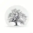 dead oak tree  tattoo design idea