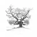 dead oak tree  tattoo design idea