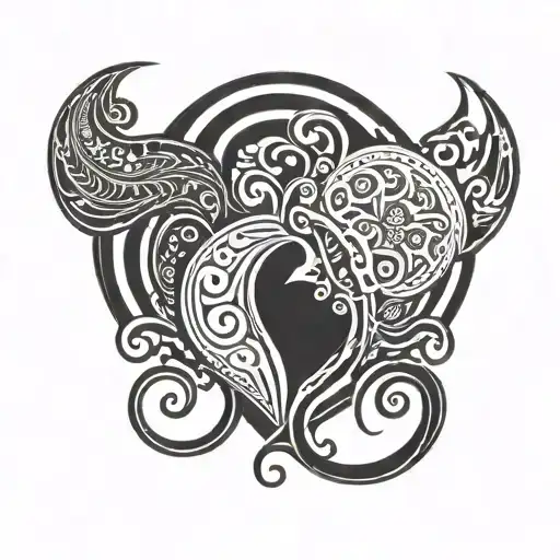 testicles and heart shape similar to a womb tattoo tattoo design idea