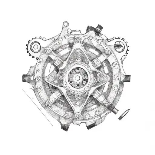 bicycle chain and sprocket part tattoo design idea