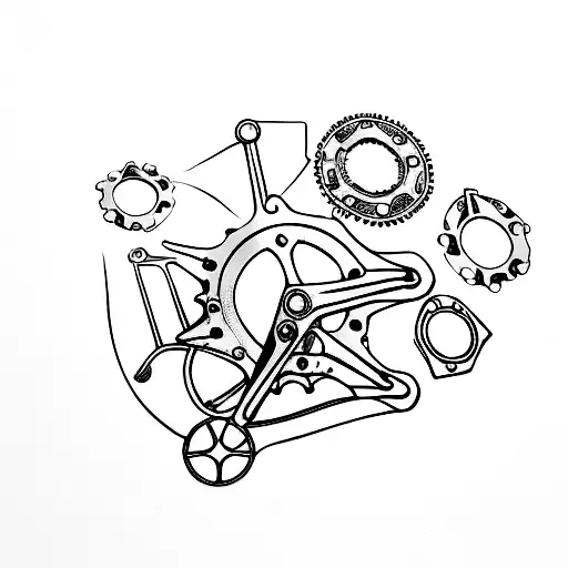 bicycle chain and sprocket part tattoo design idea