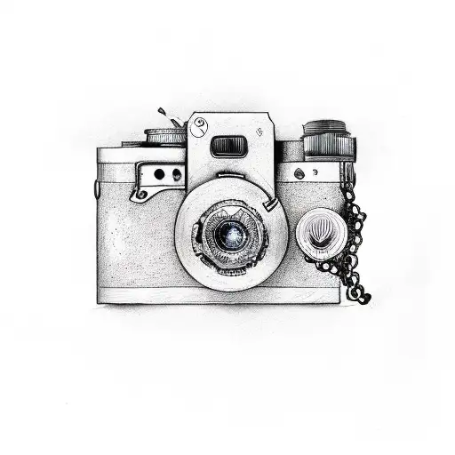 bicycle chain, sprocket, camera tattoo design idea