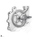 bicycle chain and sprocket part tattoo design idea