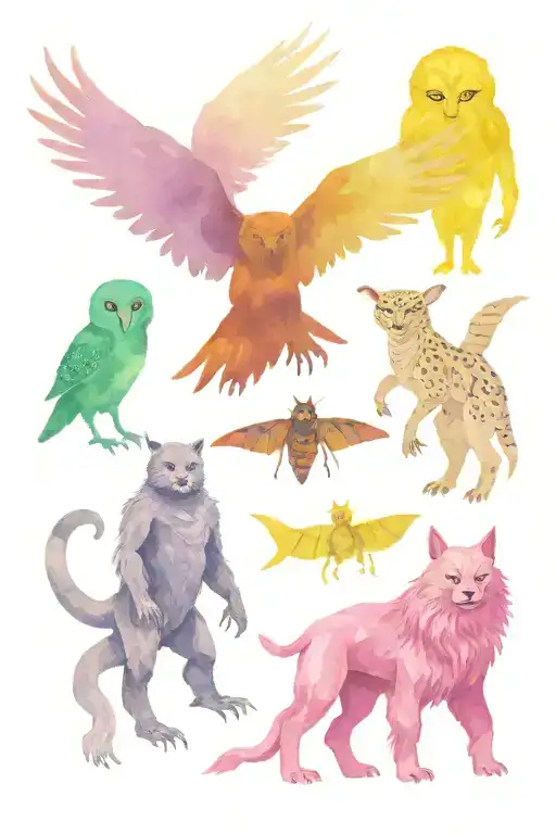Dr Who, Star Trek, Star Wars, good omens, x-files, aliens, mothman, Sasquatch tattoo design idea