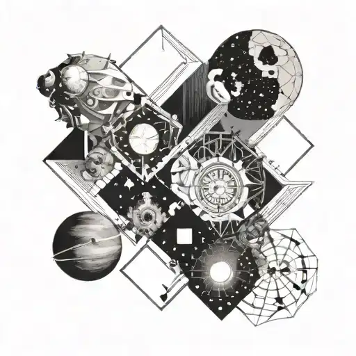 evolution and space themed tattoo tattoo design idea