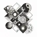 evolution and space themed tattoo tattoo design idea