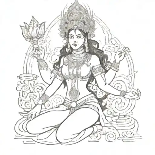 lakshmi goddess sexy fit tattoo design idea