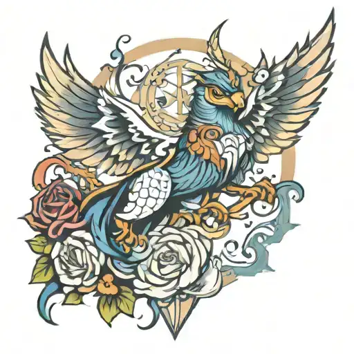 Azrael's love and money tattoo design idea