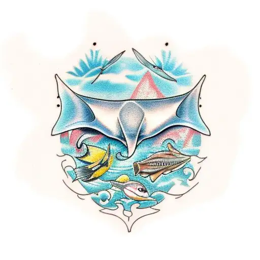 manta ray tattoo design idea