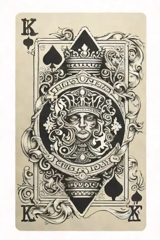 king of spades playing card tattoo design idea