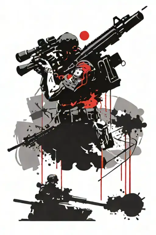 military tattoo representing sniper Kills tattoo design idea