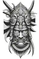 mascaras samurai warrior tattoo design idea