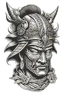 mascaras samurai warrior tattoo design idea