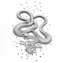Snake and phoenix intertwined tattoo design idea