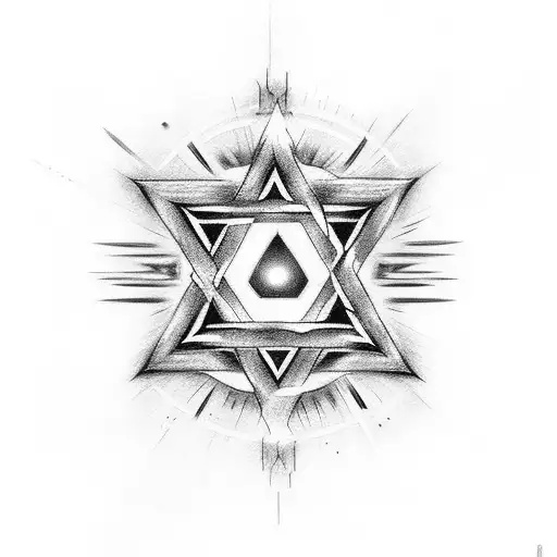 A star of David made of lightsabers tattoo design idea