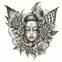 negative space tattoo for the word yarrisha zie tattoo design idea