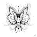 Fairy butterfly flower tattoo design idea