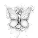 Fairy butterfly flower tattoo design idea