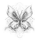 Fairy butterfly flower tattoo design idea