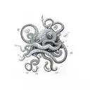 arm tattoo Kraken underwater  attacking a sailboat color tattoo design idea