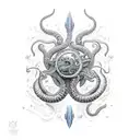 arm tattoo Kraken underwater  attacking a sailboat color tattoo design idea