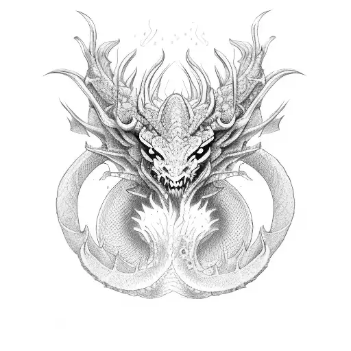 dragon and taurus tattoo design idea
