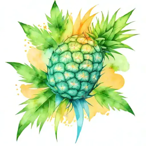 pineapple with north south direction lines tattoo design idea