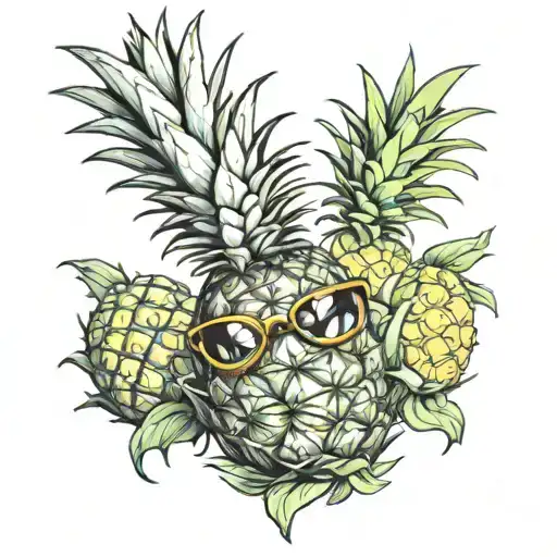 pineapple tattoo design idea