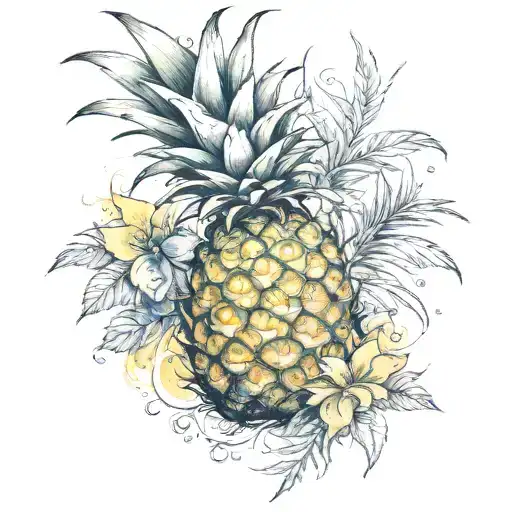 pineapple tattoo design idea