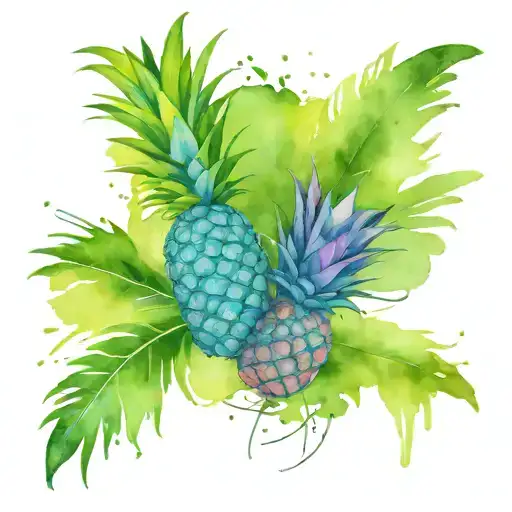 pineapple his and hers tattoo design idea