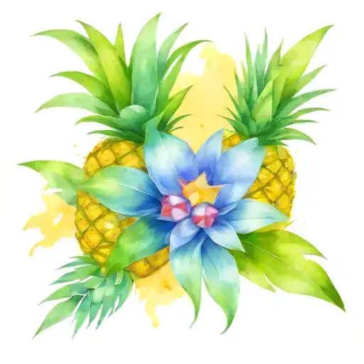 pineapple his and hers tattoo design idea