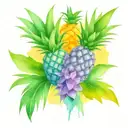 pineapple his and hers tattoo design idea