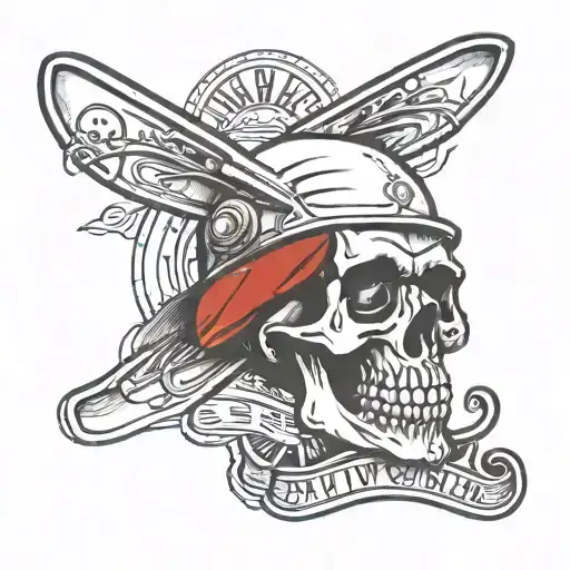cap with a propeller on it with the quote silly shit till i die  tattoo design idea
