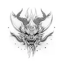 espadas e dragão  tattoo design idea