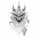 espadas e dragão  tattoo design idea