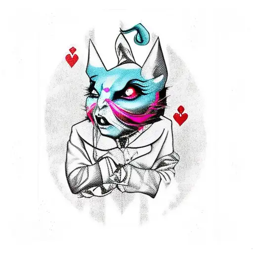 evil Alice in wonderland forest  tattoo design idea