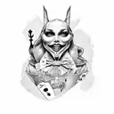 evil Alice in wonderland forest  tattoo design idea