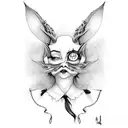 evil Alice in wonderland forest  tattoo design idea