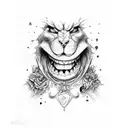 evil Alice in wonderland forest  tattoo design idea