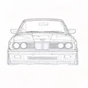 a red bmw e30 tattoo design idea