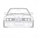 a red bmw e30 tattoo design idea