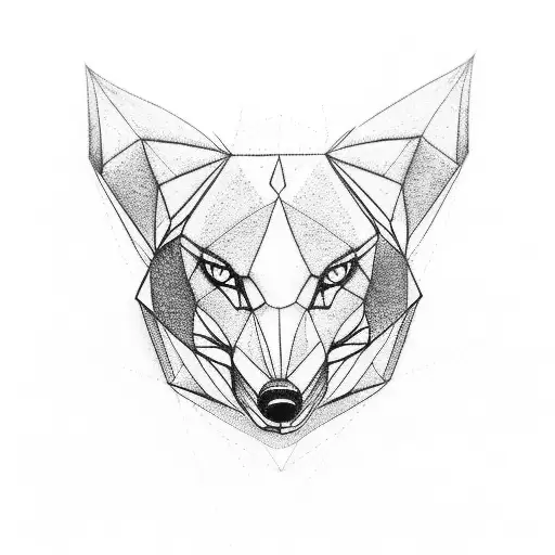 triangular shape wolf simple no shades just pencil design tattoo design idea
